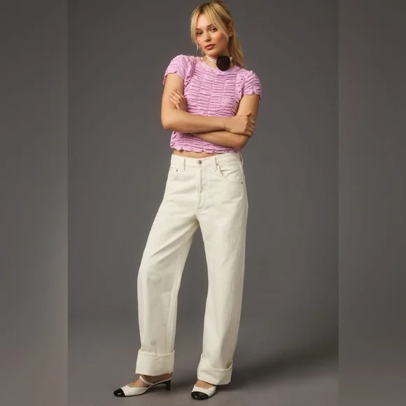 Anthropologie Pink Textured Top - Picture 6 of 6